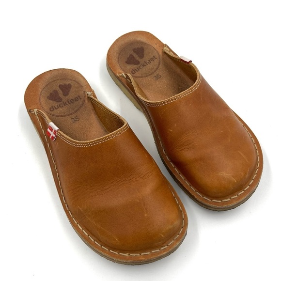 Duckfeet Blavand Brown Tan Leather Clogs Size 35 - Picture 11 of 11